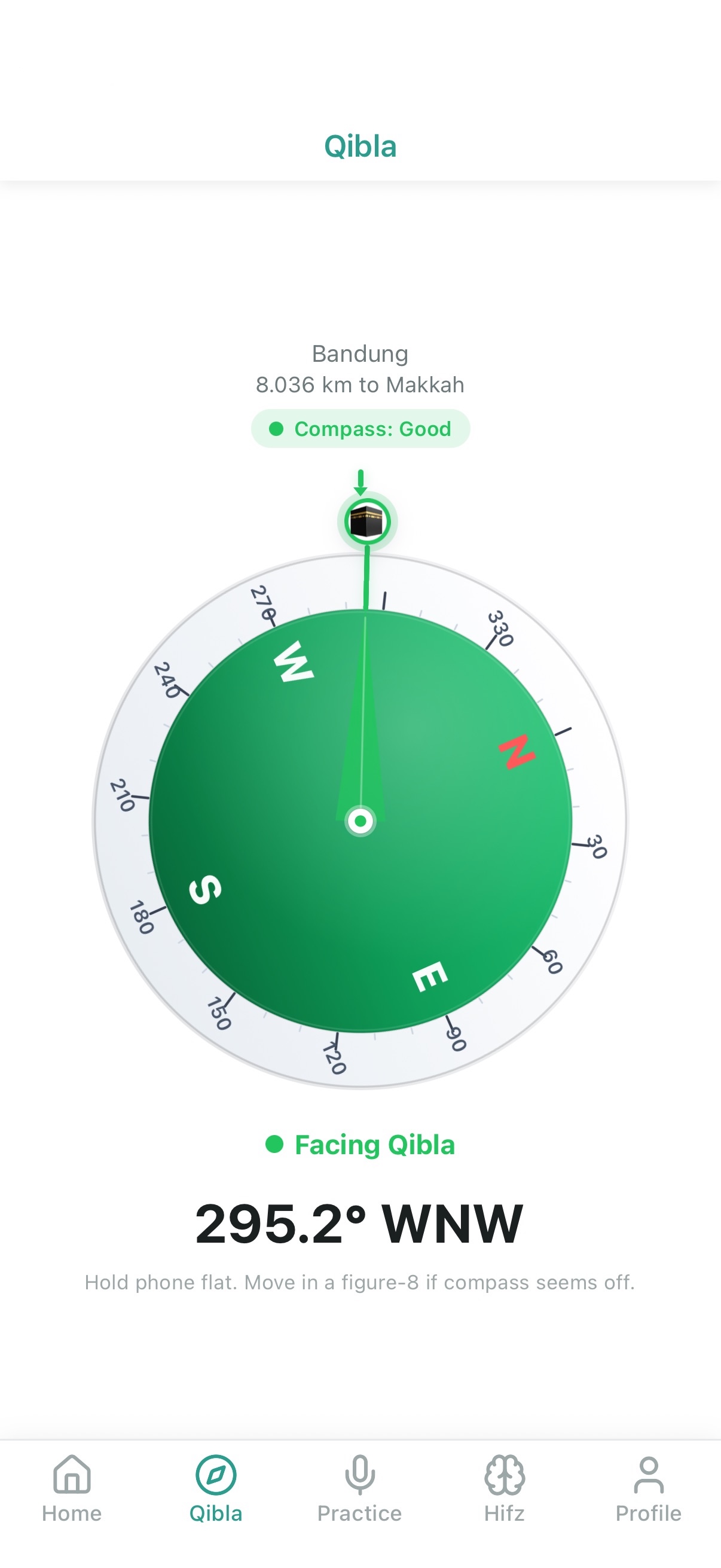 Qibla screen